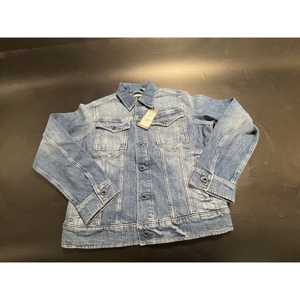G-Star RAW Arc 3D Jacket Wmn's Small Faded Santorini Slim Blue Stretch Denim NWT